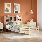 vidaXL Lit bibliothèque sans matelas 135x190 cm bois de pin massif
