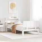 vidaXL Cadre de lit avec tête de lit sans matelas blanc 75x190 cm