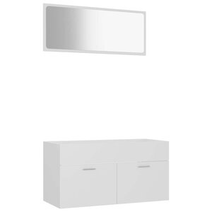 vidaXL Ensemble de meubles de salle de bain 2Pièces blanc bois ingénierie