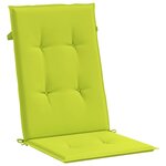 vidaXL Coussins de chaise de jardin à dossier haut lot de 2 vert vif