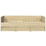 vidaXL Lit de jour avec tiroirs sans matelas chêne sonoma 90x200 cm