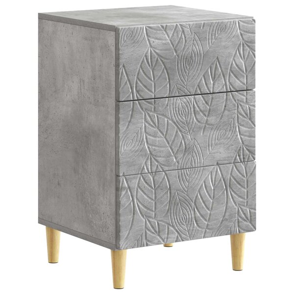 vidaXL Table de chevet Gris béton 43 x 39 5 x 66 5 cm