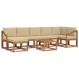 vidaXL Ensemble de canapés d'extérieur 8 pc Naturel et Beige