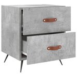 vidaXL Tables de chevet 2Pièces gris béton 40x35x47 5cm bois d’ingénierie