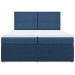 vidaXL Sommier à lattes de lit avec matelas Bleu 200x200 cm Tissu