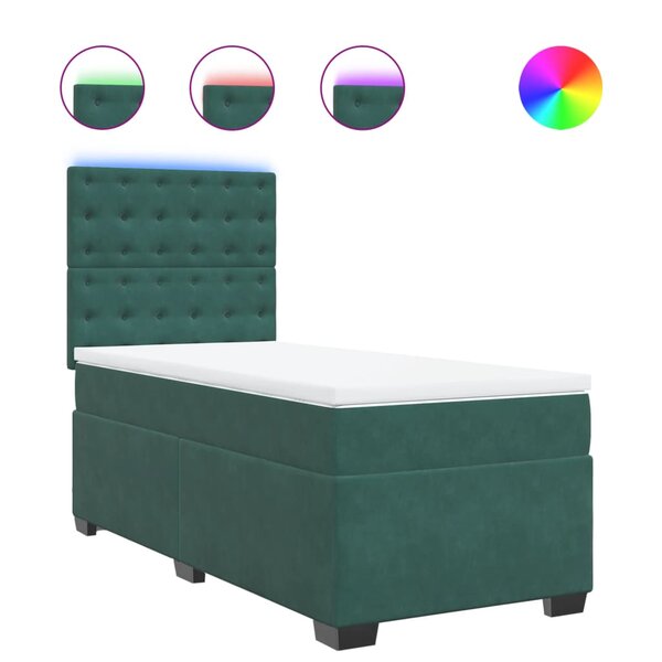 vidaXL Sommier à lattes de lit avec matelas Vert foncé 100x200 cm