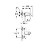 GROHE Robinet mitigeur mécanique douche Start Edge - Chromé