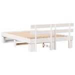vidaXL Cadre de lit Blanc 150 x 200 cm Bois massif en pin