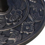 Pied de parasol base de lestage parasol demi-cercle résine imitation fonte motif fleur 50L x 31l x 32H cm bronze