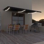 vidaXL Auvent automatique capteur de vent et LED 600x350 cm Anthracite