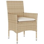 vidaXL Chaises de jardin avec coussins lot de 2 beige résine tressée