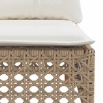 vidaXL Canapé d'angle de jardin avec coussins beige résine tressée