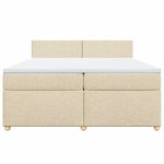 vidaXL Sommier à lattes de lit avec matelas Crème 200x200 cm Tissu
