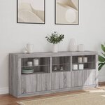 vidaXL Buffet avec lumières LED sonoma gris 162x37x67 cm