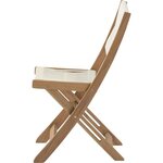 Set bistrot pliable en bois d'acacia FSC avec tressage en corde beige - 2 personnes