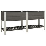 vidaXL Lit surélevé de jardin avec étagère 200x50x90 cm WPC Gris