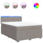 vidaXL Sommier à lattes de lit avec matelas Taupe 140x200 cm Tissu