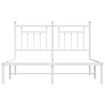 vidaXL Cadre de lit métal sans matelas et tête de lit blanc 140x190 cm