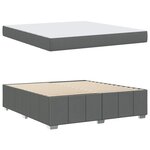 vidaXL Cadre de lit avec matelas Gris foncé 180 x 200 cm tissu