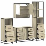vidaXL Ensemble de meubles de salle de bain 4 Pièces chêne sonoma