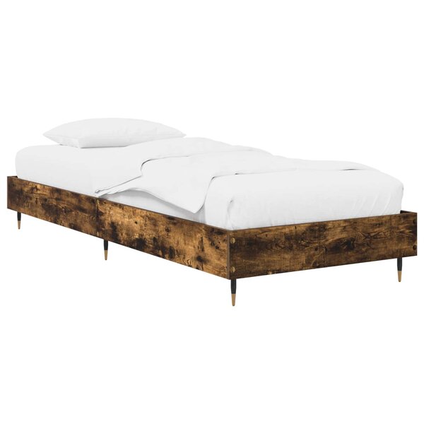 vidaXL Cadre de lit Chêne fumé 80 x 200 cm Bois d'ingénierie