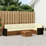 vidaXL Ensemble de canapé d'angle avec coussin 7 Pièces Naturel et Crème