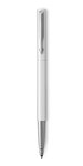 PARKER Vector stylo roller, blanc avec attributs chromés, pointe moyenne, encre bleue, coffret cadeau