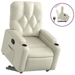 vidaXL Fauteuil inclinable Crème Similicuir