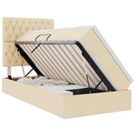vidaXL Lit avec rangement et matelas Crème 90 x 200 cm Polyester