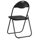 vidaXL Chaise pliante 8 pc Simili cuir Noir 48 x 43 5 x 81 cm