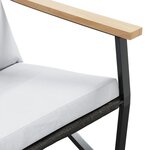 vidaXL Ensemble de meubles de balcon 4 Pièces avec coussins acier noir