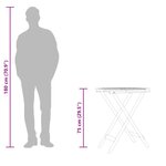 vidaXL Table de jardin pliable Ø60x75 cm Bois d'eucalyptus solide