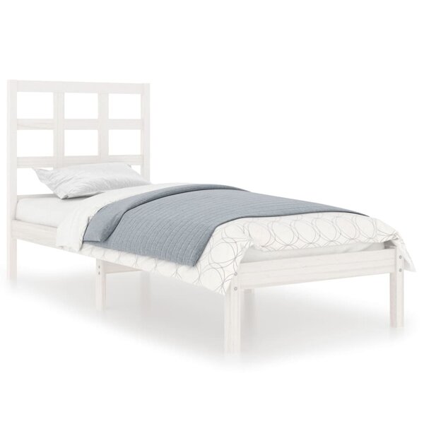 vidaXL Cadre de lit sans matelas blanc 90x200 cm bois massif