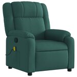 vidaXL Fauteuil de massage inclinable Vert foncé Tissu