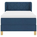 vidaXL Lit à ressorts avec matelas Bleu 90 x 190 cm tissu