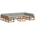 vidaXL Ensemble de canapés d'extérieur 10 Pièces Gris Naturel et Clair