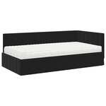 vidaXL Cadre de lit d'angle avec matelas 2 Pièces Noir Velours