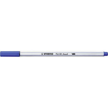 Feutre pointe pinceau pen 68 brush bleu outremer x 10 stabilo
