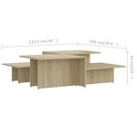 Vidaxl tables basses 2pièces chêne sonoma 111 5x50x33cm bois d'ingénierie
