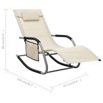 vidaXL Chaise longue Textilène Crème et gris