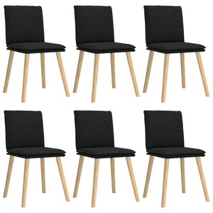 vidaXL Chaises à manger lot de 6 noir tissu