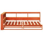 vidaXL Lit bibliothèque sans matelas cire marron 90x200 cm pin massif