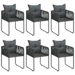 vidaXL Salon de jardin 7 Pièces PVC Résine tressée Noir