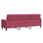 vidaXL Canapé à 3 places Rouge bordeaux 210 cm Velours