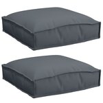 vidaXL Coussins de palette pour siège 2 Pièces Anthracite 40x40x8 cm Tissu Oxford