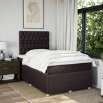 vidaXL Sommier à lattes de lit et matelas marron foncé 120x190cm tissu