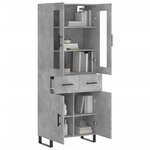 vidaXL Buffet haut Gris béton 69 5x34x180 cm Bois d'ingénierie