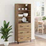 vidaXL Haut Armoire avec tiroir Chêne artisanal 69 5 x 34 x 180 cm