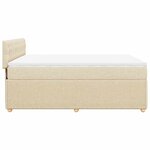 vidaXL Sommier à lattes de lit avec matelas Crème 140x200 cm Tissu