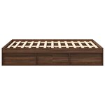 vidaXL Cadre de lit chêne marron 150x200 cm très grand